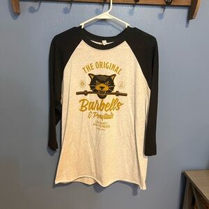 3/4 sleeve barbells and pony tails top